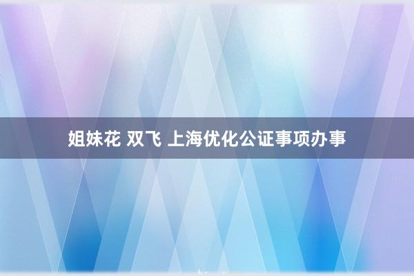 姐妹花 双飞 上海优化公证事项办事