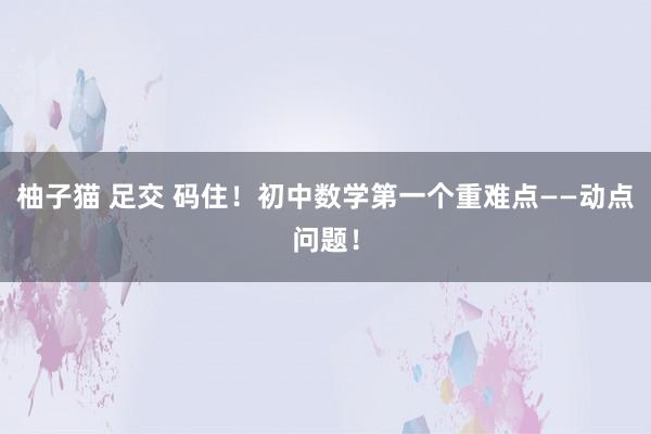 柚子猫 足交 码住！初中数学第一个重难点——动点问题！