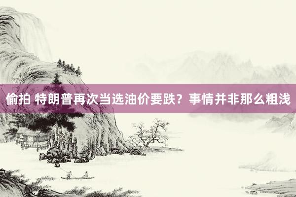偷拍 特朗普再次当选油价要跌？事情并非那么粗浅