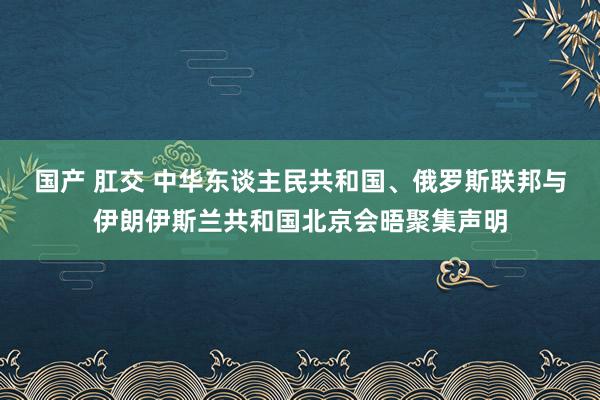 国产 肛交 中华东谈主民共和国、俄罗斯联邦与伊朗伊斯兰共和国北京会晤聚集声明