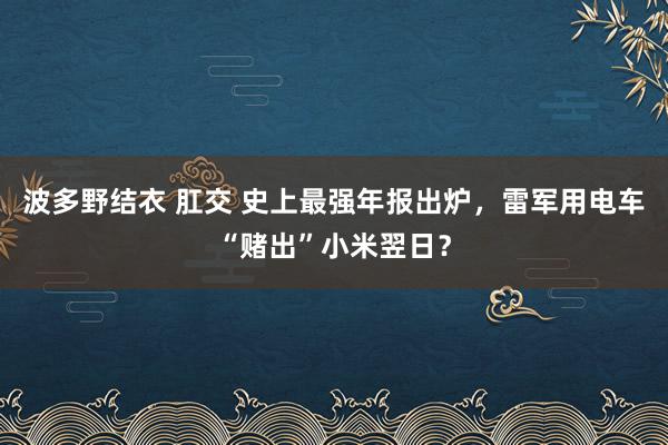 波多野结衣 肛交 史上最强年报出炉，雷军用电车“赌出”小米翌日？