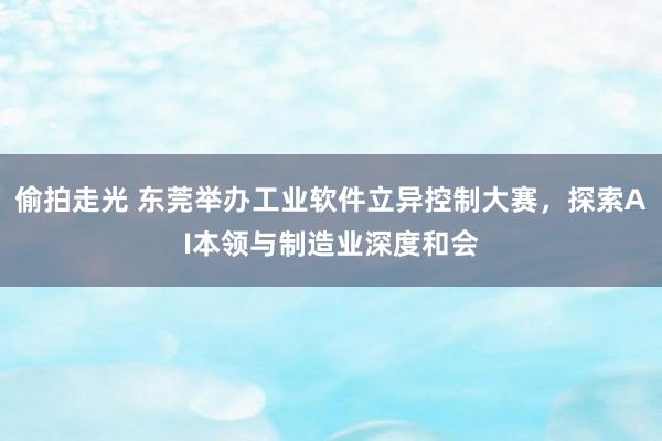 偷拍走光 东莞举办工业软件立异控制大赛，探索AI本领与制造业深度和会