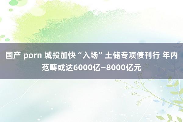 国产 porn 城投加快“入场”土储专项债刊行 年内范畴或达6000亿—8000亿元