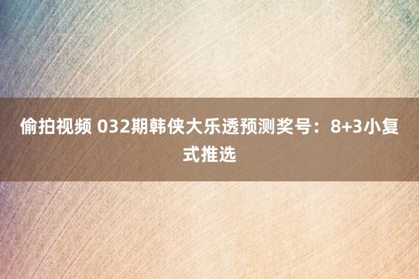 偷拍视频 032期韩侠大乐透预测奖号：8+3小复式推选