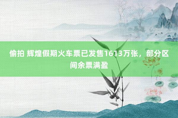 偷拍 辉煌假期火车票已发售1613万张，部分区间余票满盈