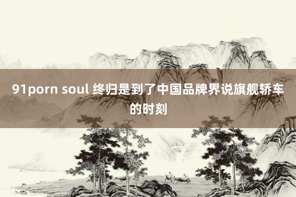 91porn soul 终归是到了中国品牌界说旗舰轿车的时刻