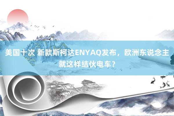 美国十次 新款斯柯达ENYAQ发布，欧洲东说念主就这样结伙电车？