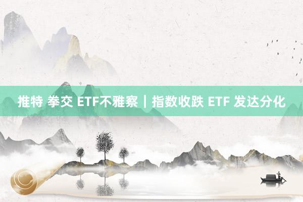 推特 拳交 ETF不雅察｜指数收跌 ETF 发达分化