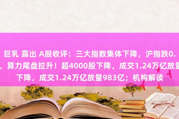 巨乳 露出 A股收评：三大指数集体下降，沪指跌0.46%创指跌1.15%，算力尾盘拉升！超4000股下降，成交1.24万亿放量983亿；机构解读