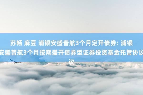 苏畅 麻豆 浦银安盛普航3个月定开债券: 浦银安盛普航3个月按期盛开债券型证券投资基金托管协议