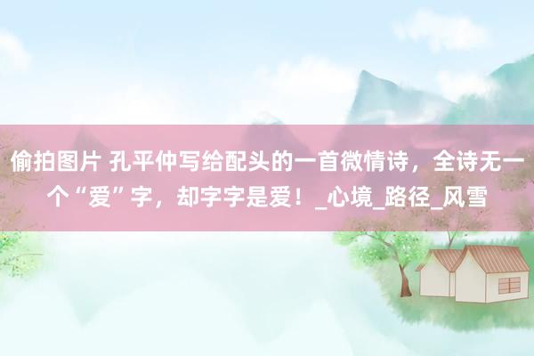偷拍图片 孔平仲写给配头的一首微情诗，全诗无一个“爱”字，却字字是爱！_心境_路径_风雪