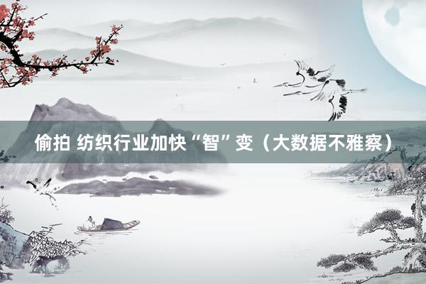 偷拍 纺织行业加快“智”变（大数据不雅察）