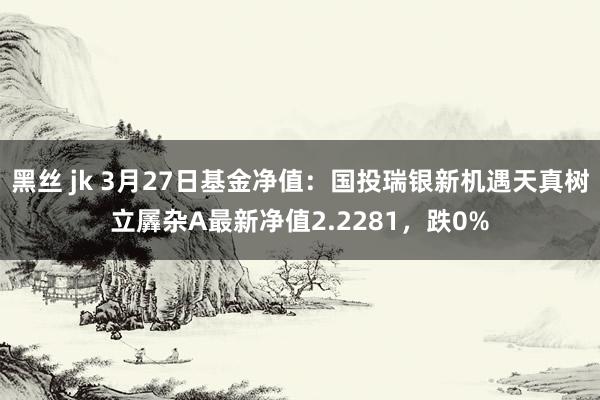黑丝 jk 3月27日基金净值：国投瑞银新机遇天真树立羼杂A最新净值2.2281，跌0%