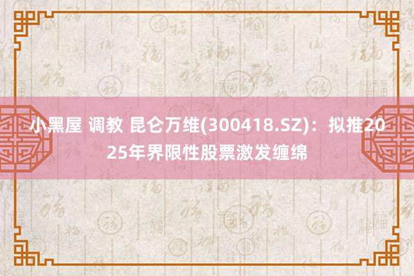 小黑屋 调教 昆仑万维(300418.SZ)：拟推2025年界限性股票激发缠绵