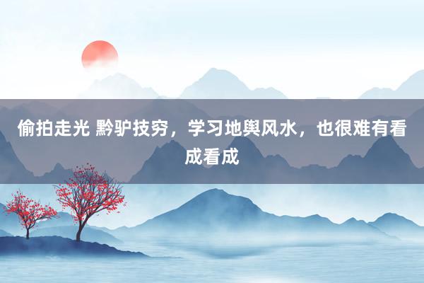 偷拍走光 黔驴技穷，学习地舆风水，也很难有看成看成