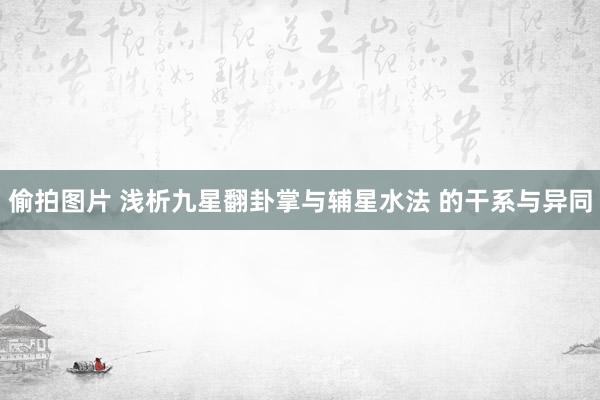 偷拍图片 浅析九星翻卦掌与辅星水法 的干系与异同