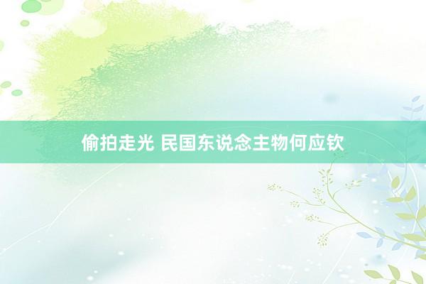 偷拍走光 民国东说念主物何应钦