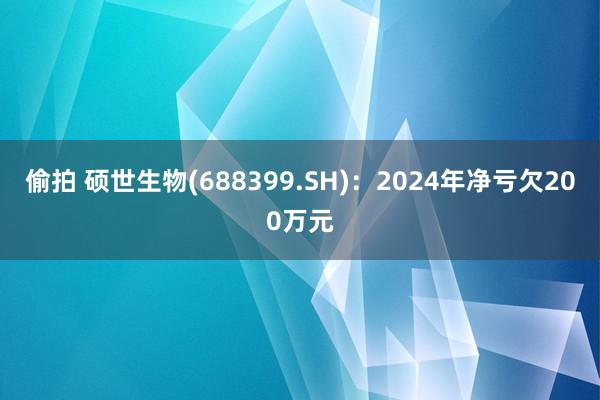 偷拍 硕世生物(688399.SH)：2024年净亏欠200万元