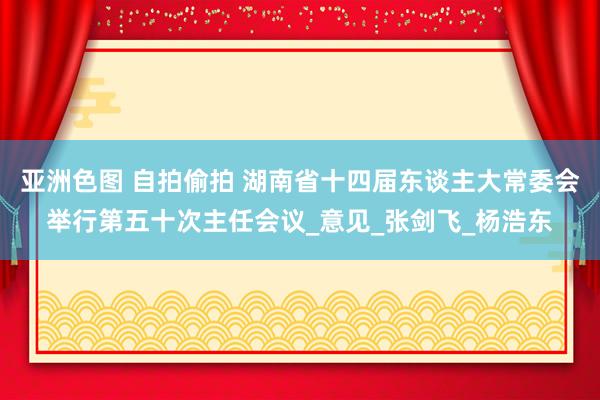 亚洲色图 自拍偷拍 湖南省十四届东谈主大常委会举行第五十次主任会议_意见_张剑飞_杨浩东