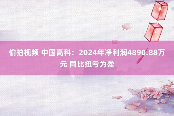 偷拍视频 中国高科：2024年净利润4890.88万元 同比扭亏为盈