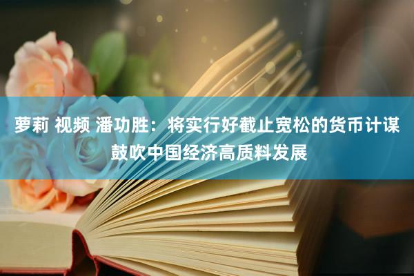 萝莉 视频 潘功胜：将实行好截止宽松的货币计谋 鼓吹中国经济高质料发展